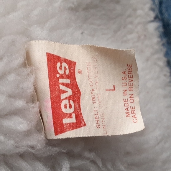 Levi's Blue Denim Jacket with White Sherpa - Picture 8 of 8